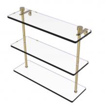Allied Brass FT-5/16-UNL - Foxtrot Collection 16 Inch Triple Tiered Glass Shelf