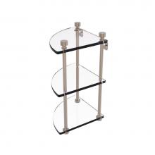 Allied Brass FT-6-PEW - Foxtrot Collection Three Tier Corner Glass Shelf