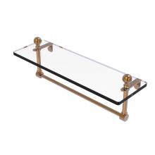 Allied Brass MA-1/16TB-BBR - Mambo 16 Inch Glass Vanity Shelf with Integrated Towel Bar
