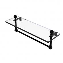 Allied Brass MA-1/16TB-BKM - Mambo 16 Inch Glass Vanity Shelf with Integrated Towel Bar