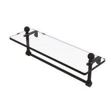 Allied Brass MA-1/16TB-ORB - Mambo 16 Inch Glass Vanity Shelf with Integrated Towel Bar