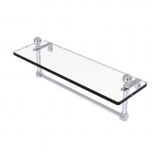 Allied Brass MA-1/16TB-PC - Mambo 16 Inch Glass Vanity Shelf with Integrated Towel Bar