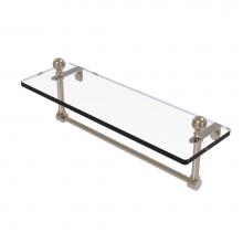 Allied Brass MA-1/16TB-PEW - Mambo 16 Inch Glass Vanity Shelf with Integrated Towel Bar
