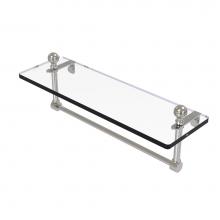 Allied Brass MA-1/16TB-SN - Mambo 16 Inch Glass Vanity Shelf with Integrated Towel Bar