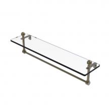 Allied Brass MA-1/22TB-ABR - Mambo 22 Inch Glass Vanity Shelf with Integrated Towel Bar