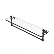 Allied Brass MA-1/22TB-ABZ - Mambo 22 Inch Glass Vanity Shelf with Integrated Towel Bar