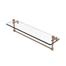 Allied Brass MA-1/22TB-BBR - Mambo 22 Inch Glass Vanity Shelf with Integrated Towel Bar