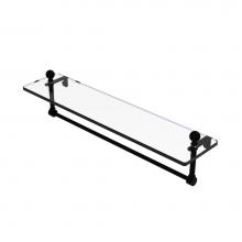 Allied Brass MA-1/22TB-BKM - Mambo 22 Inch Glass Vanity Shelf with Integrated Towel Bar