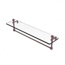 Allied Brass MA-1/22TB-CA - Mambo 22 Inch Glass Vanity Shelf with Integrated Towel Bar