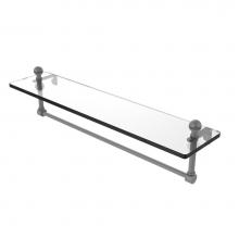 Allied Brass MA-1/22TB-GYM - Mambo 22 Inch Glass Vanity Shelf with Integrated Towel Bar