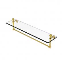 Allied Brass MA-1/22TB-PB - Mambo 22 Inch Glass Vanity Shelf with Integrated Towel Bar