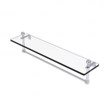 Allied Brass MA-1/22TB-PC - Mambo 22 Inch Glass Vanity Shelf with Integrated Towel Bar