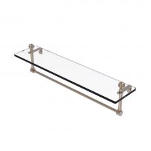 Allied Brass MA-1/22TB-PEW - Mambo 22 Inch Glass Vanity Shelf with Integrated Towel Bar