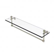 Allied Brass MA-1/22TB-PNI - Mambo 22 Inch Glass Vanity Shelf with Integrated Towel Bar