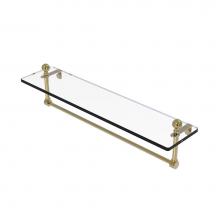 Allied Brass MA-1/22TB-UNL - Mambo 22 Inch Glass Vanity Shelf with Integrated Towel Bar