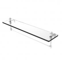 Allied Brass MA-1/22TB-WHM - Mambo 22 Inch Glass Vanity Shelf with Integrated Towel Bar