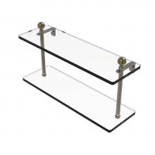 Allied Brass MA-2/16-ABR - Mambo Collection 16 Inch Two Tiered Glass Shelf