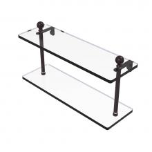 Allied Brass MA-2/16-ABZ - Mambo Collection 16 Inch Two Tiered Glass Shelf