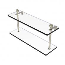 Allied Brass MA-2/16-PNI - Mambo Collection 16 Inch Two Tiered Glass Shelf