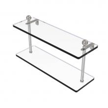 Allied Brass MA-2/16-SN - Mambo Collection 16 Inch Two Tiered Glass Shelf