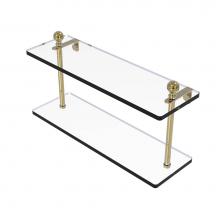 Allied Brass MA-2/16-UNL - Mambo Collection 16 Inch Two Tiered Glass Shelf
