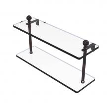 Allied Brass MA-2/16-VB - Mambo Collection 16 Inch Two Tiered Glass Shelf