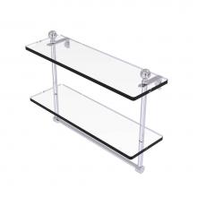 Allied Brass MA-2/16TB-PC - Mambo Collection 16 Inch Two Tiered Glass Shelf with Integrated Towel Bar
