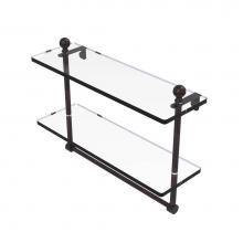 Allied Brass MA-2/16TB-VB - Mambo Collection 16 Inch Two Tiered Glass Shelf with Integrated Towel Bar