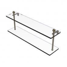 Allied Brass MA-2/22-ABR - Mambo Collection 22 Inch Two Tiered Glass Shelf
