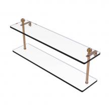 Allied Brass MA-2/22-BBR - Mambo Collection 22 Inch Two Tiered Glass Shelf