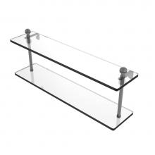 Allied Brass MA-2/22-GYM - Mambo Collection 22 Inch Two Tiered Glass Shelf