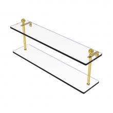 Allied Brass MA-2/22-PB - Mambo Collection 22 Inch Two Tiered Glass Shelf