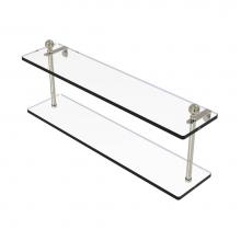 Allied Brass MA-2/22-PNI - Mambo Collection 22 Inch Two Tiered Glass Shelf