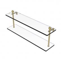 Allied Brass MA-2/22-SBR - Mambo Collection 22 Inch Two Tiered Glass Shelf