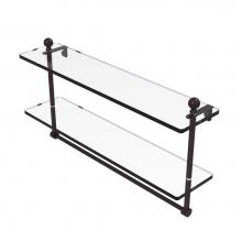 Allied Brass MA-2/22TB-ABZ - Mambo Collection 22 Inch Two Tiered Glass Shelf with Integrated Towel Bar