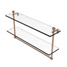 Allied Brass MA-2/22TB-BBR - Mambo Collection 22 Inch Two Tiered Glass Shelf with Integrated Towel Bar