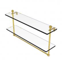 Allied Brass MA-2/22TB-PB - Mambo Collection 22 Inch Two Tiered Glass Shelf with Integrated Towel Bar