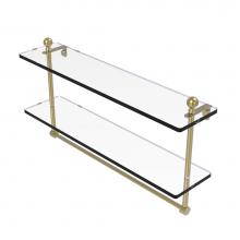 Allied Brass MA-2/22TB-SBR - Mambo Collection 22 Inch Two Tiered Glass Shelf with Integrated Towel Bar