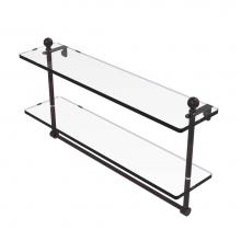 Allied Brass MA-2/22TB-VB - Mambo Collection 22 Inch Two Tiered Glass Shelf with Integrated Towel Bar