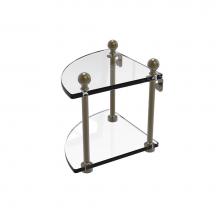Allied Brass MA-3-ABR - Mambo Collection 2 Tier Corner Glass Shelf