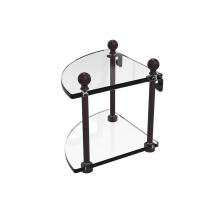 Allied Brass MA-3-ABZ - Mambo Collection 2 Tier Corner Glass Shelf
