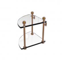 Allied Brass MA-3-BBR - Mambo Collection 2 Tier Corner Glass Shelf