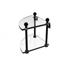 Allied Brass MA-3-BKM - Mambo Collection 2 Tier Corner Glass Shelf