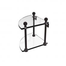 Allied Brass MA-3-ORB - Mambo Collection 2 Tier Corner Glass Shelf