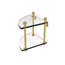 Allied Brass MA-3-PB - Mambo Collection 2 Tier Corner Glass Shelf