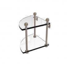 Allied Brass MA-3-PEW - Mambo Collection 2 Tier Corner Glass Shelf