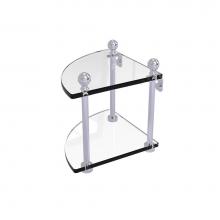 Allied Brass MA-3-SCH - Mambo Collection 2 Tier Corner Glass Shelf