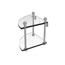 Allied Brass MA-3-SN - Mambo Collection 2 Tier Corner Glass Shelf