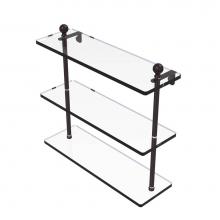 Allied Brass MA-5/16-ABZ - Mambo Collection 16 Inch Triple Tiered Glass Shelf