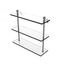 Allied Brass MA-5/16-GYM - Mambo Collection 16 Inch Triple Tiered Glass Shelf